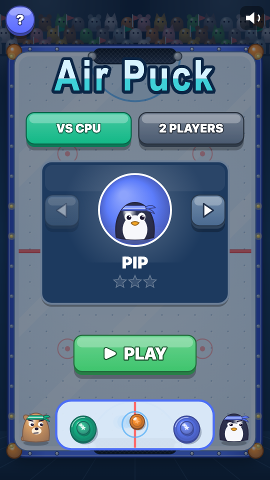 Air Puck: Choose a level
