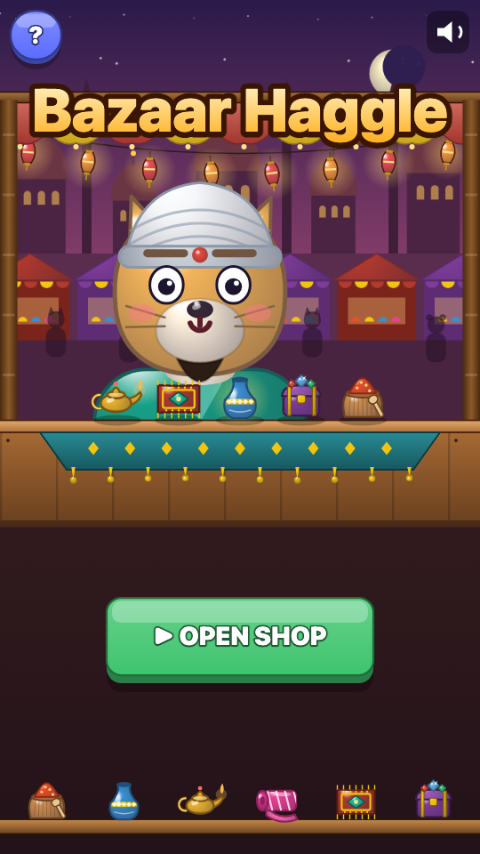Bazaar Haggle: Choose a level