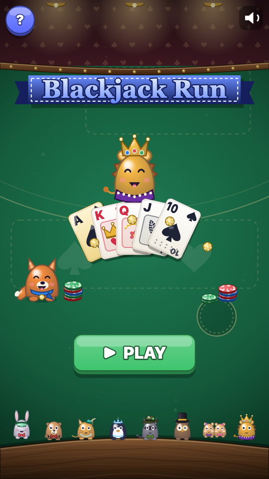 Blackjack Run: Choose a level