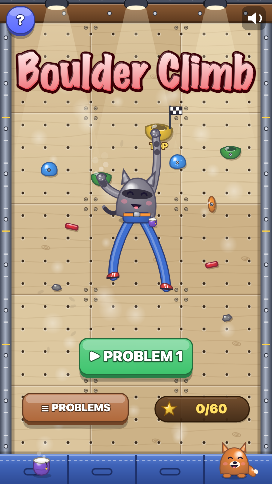 Boulder Climb: Choose a level