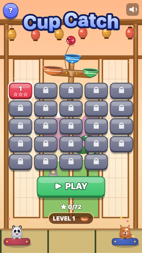 Cup Catch: Choose a level