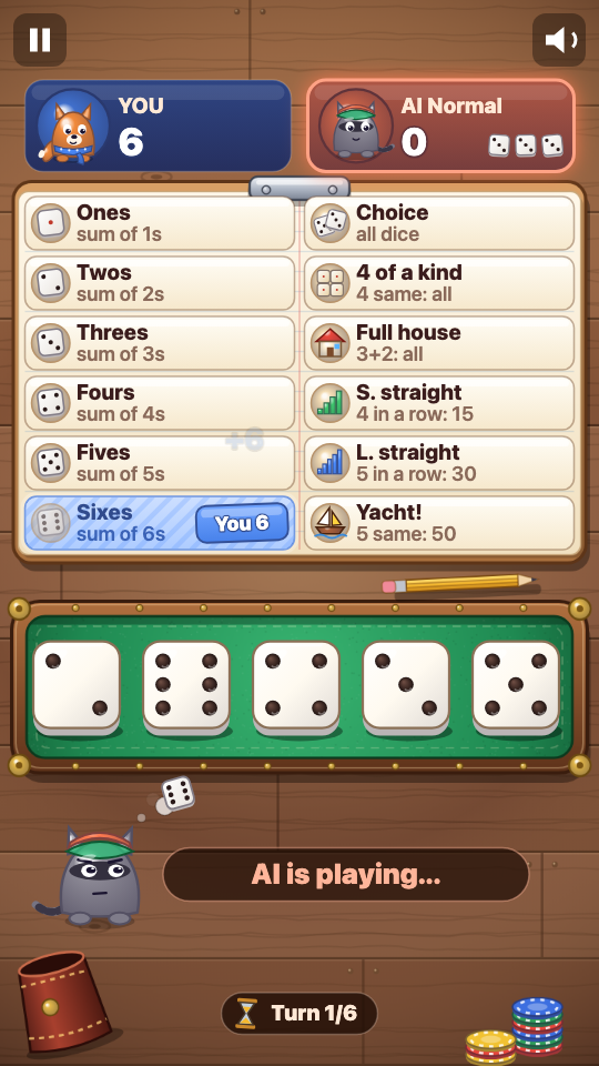 Dice Duel: In play