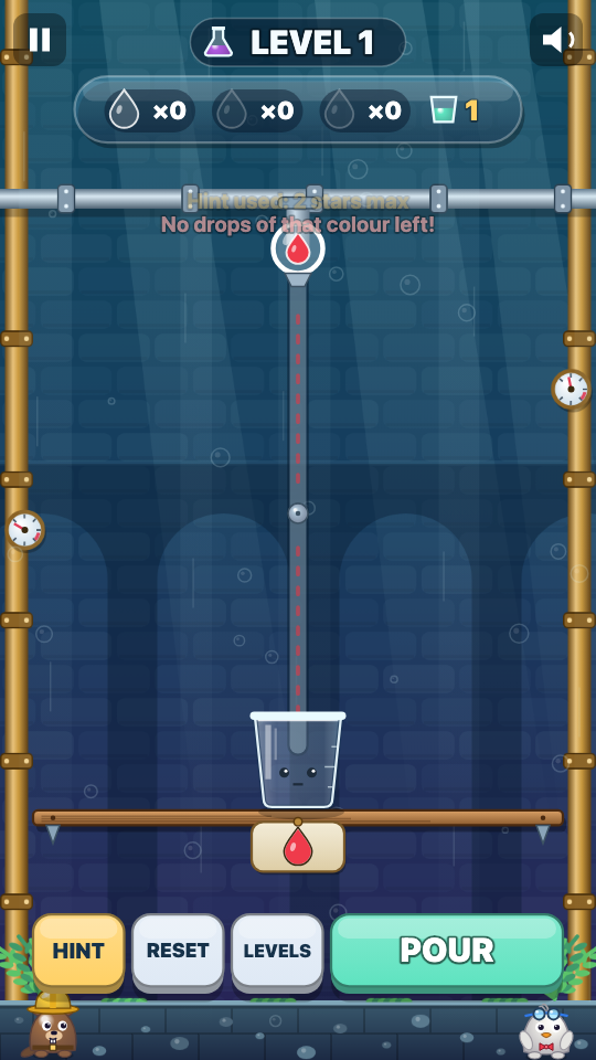 Cascade de Teinture: En jeu