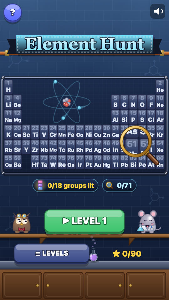Element Hunt: Choose a level