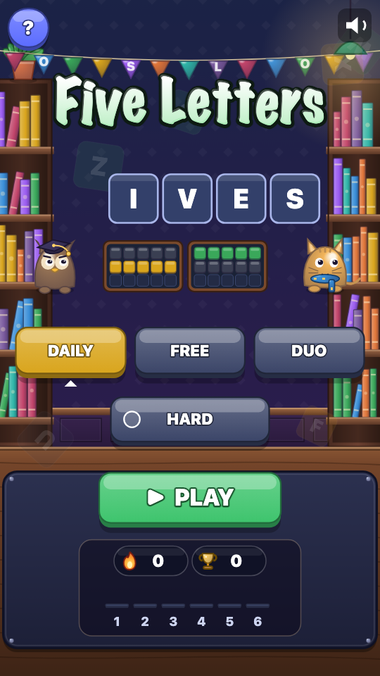 Five Letters: Choose a level