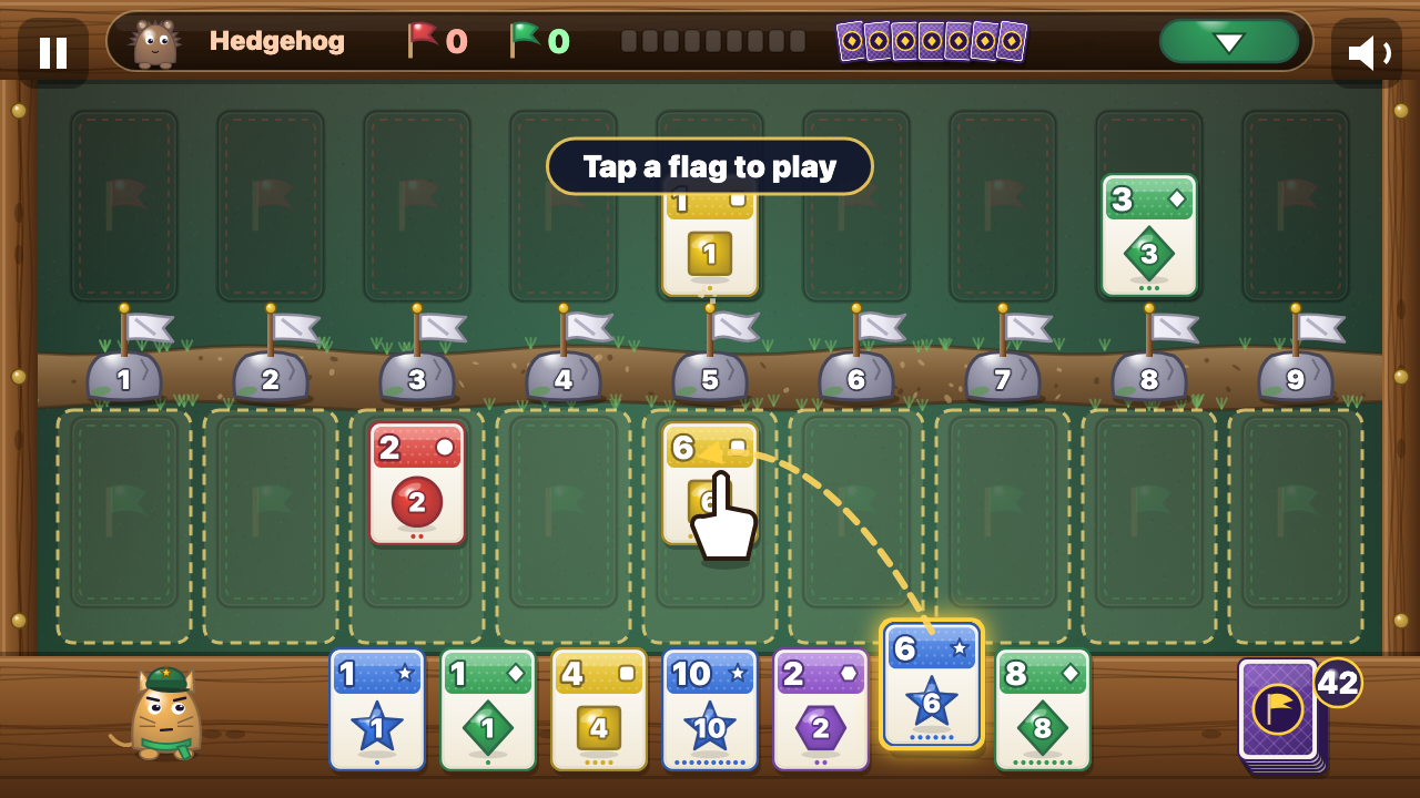 Flaggenlinie: Im Spiel