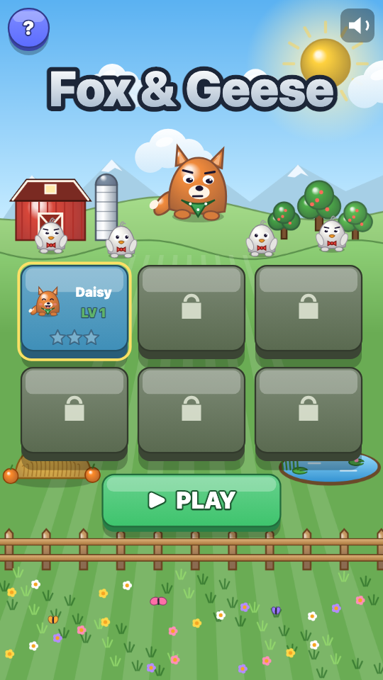 Fox & Geese: Choose a level