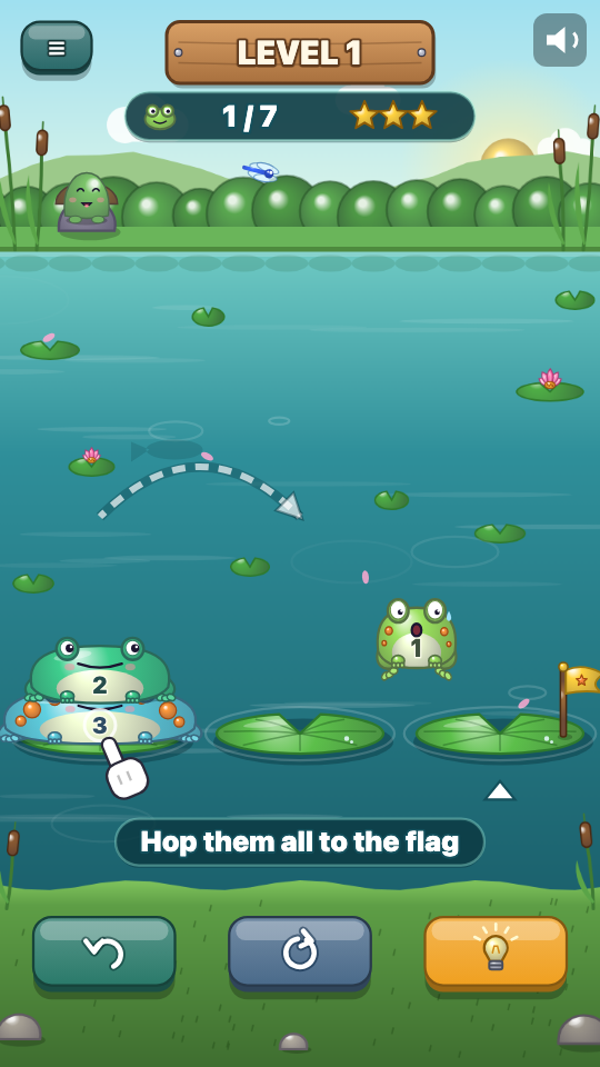 Kikkertorens: Tijdens het spel