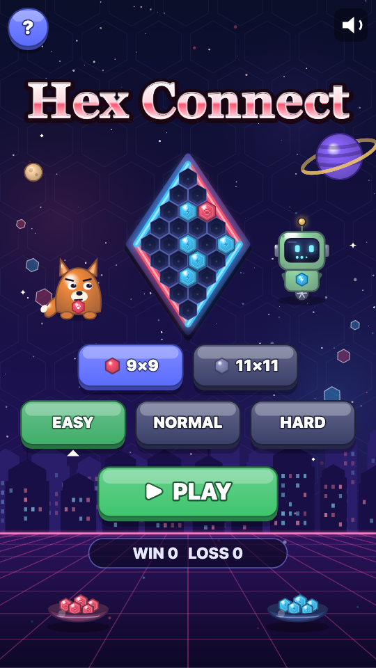 Hex Verbinden: Level wählen