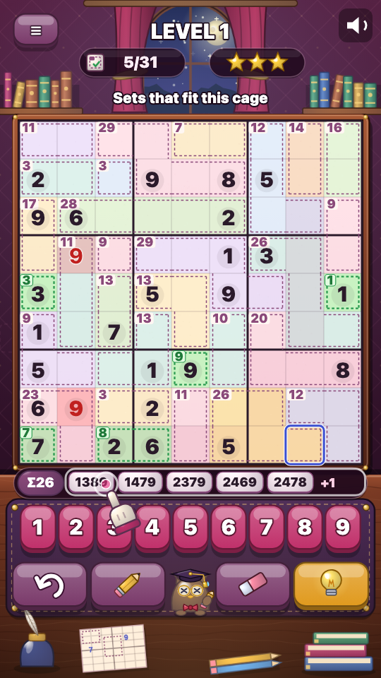 Killer-Sudoku: Im Spiel