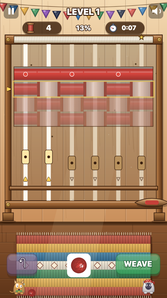 Webstuhl: Im Spiel