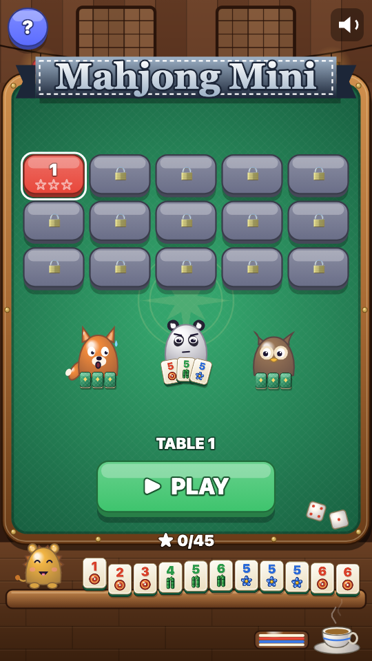 Mahjong Mini: Choose a level
