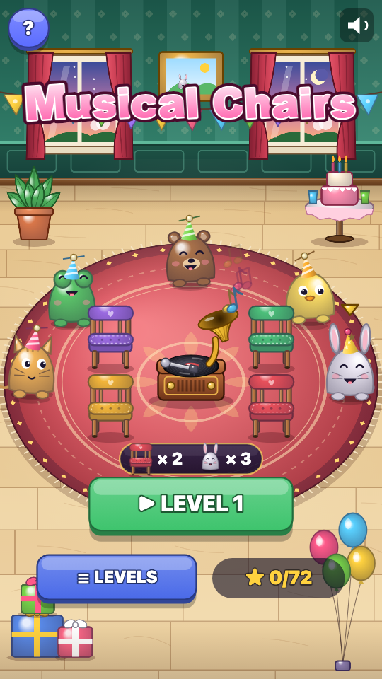 Gioco della Sedia: Scegli un livello