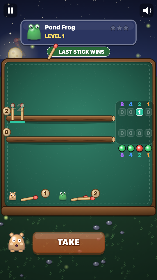 Nim Sticks: In play