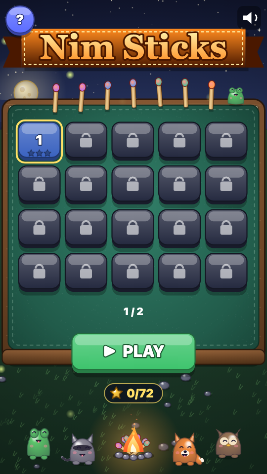 Nim Sticks: Choose a level