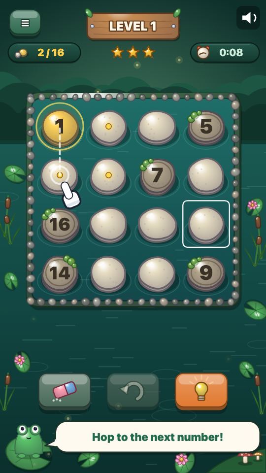 Getallenpad: Tijdens het spel