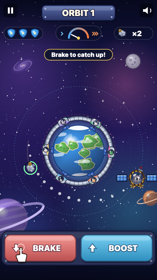 Barrendero Orbital: Partida