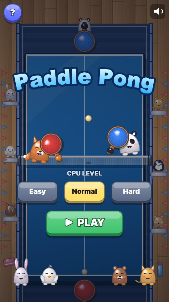 Paddle Pong: Scegli un livello