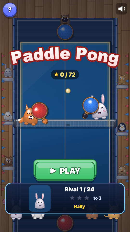 Raket Pong: Bölüm seç