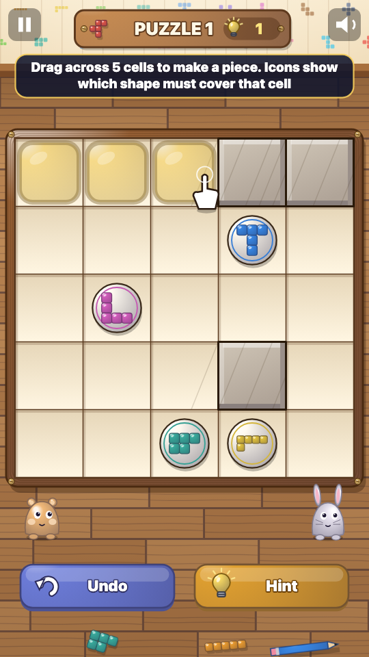 Riempi Pentamini: In gioco
