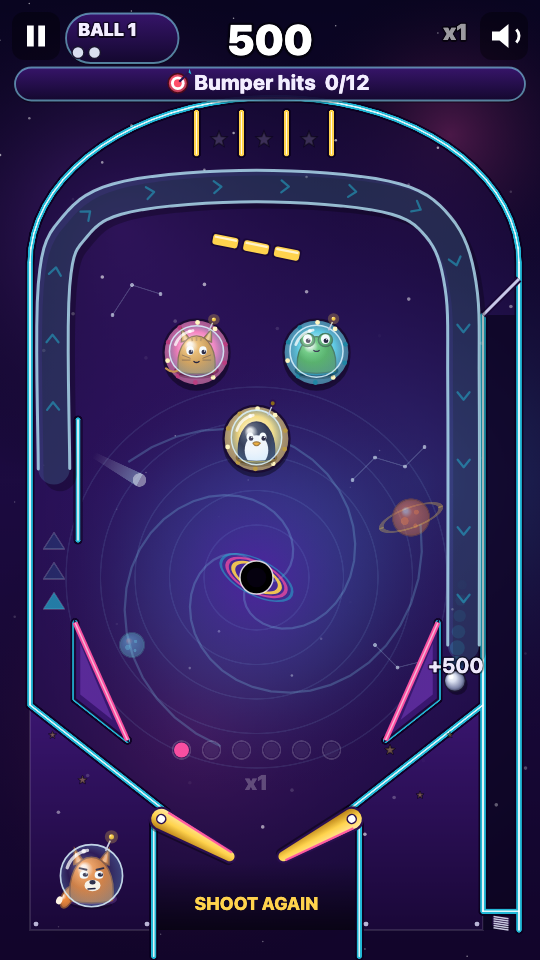 Flipper Nebula: Tijdens het spel