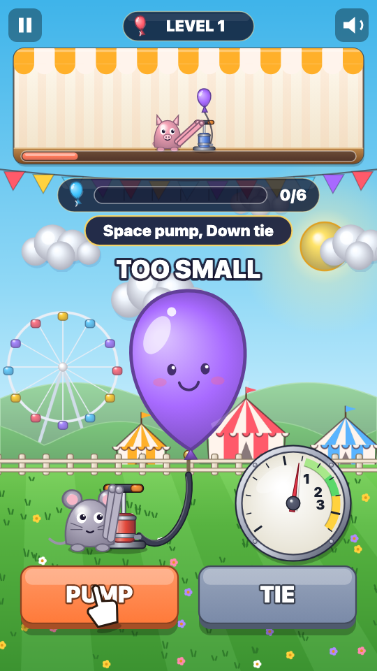 Ballon-Pump-Rennen: Im Spiel