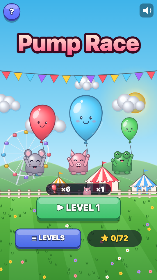 Ballon-Pump-Rennen: Level wählen