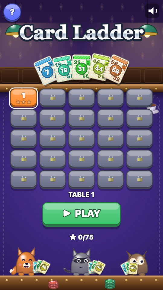 Card Ladder: Choose a level
