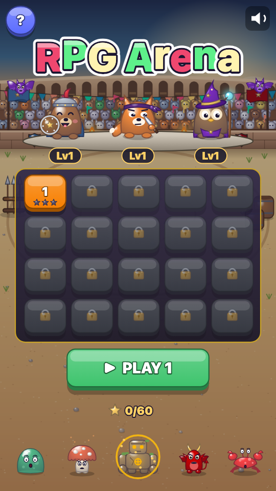 RPG-Arena: Kies een level