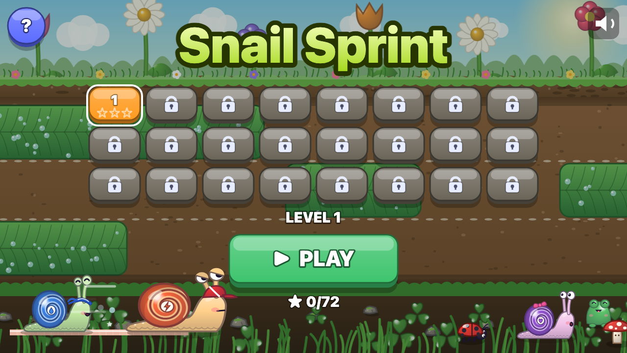 Snail Sprint: Choose a level