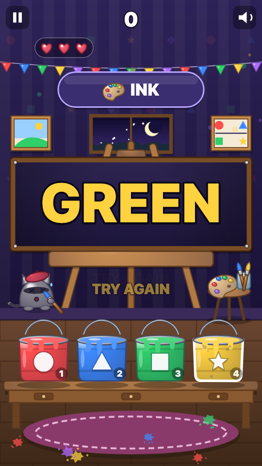 Stroop Rush: In gioco