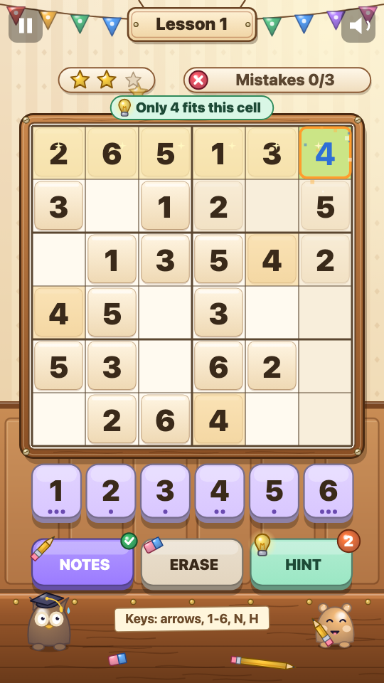 Sudoku Enam: Saat bermain