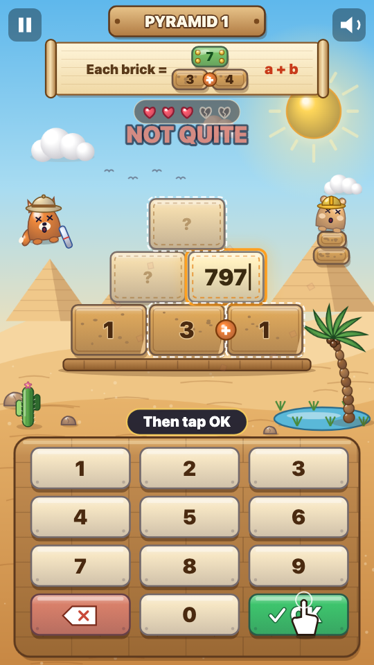 Piramide delle Somme: In gioco