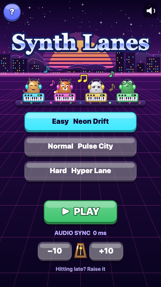 Carriles Synth: Elige un nivel