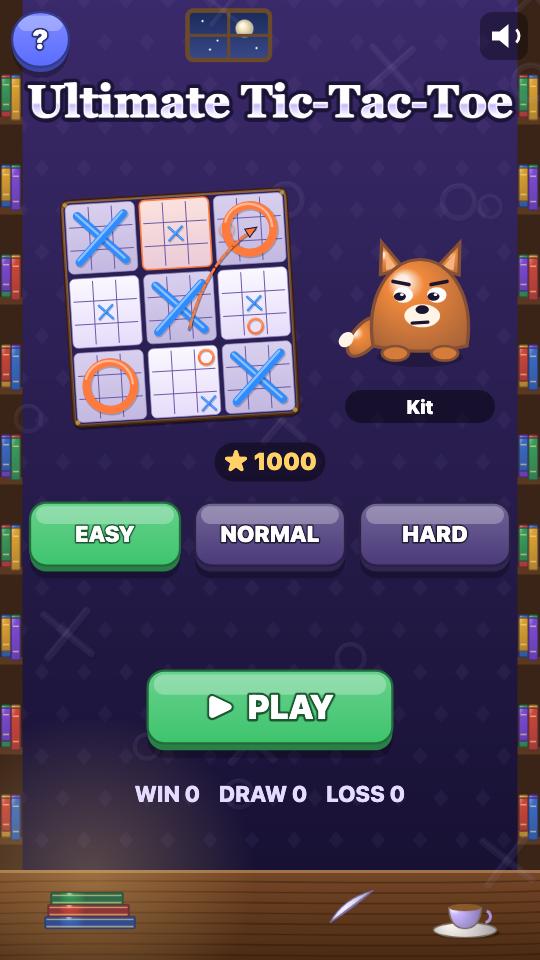 Ultimate Tic-Tac-Toe: Choose a level