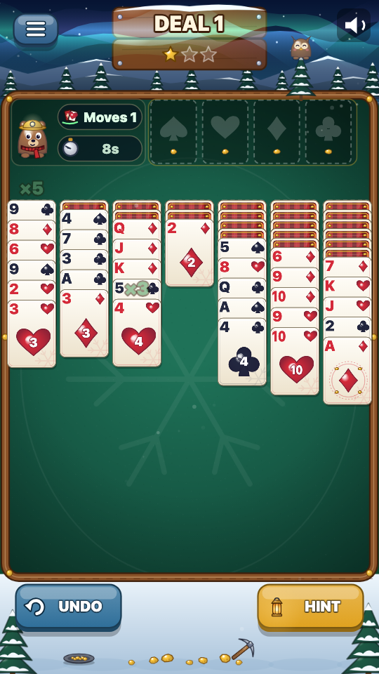 Yukon Solitaire: In play
